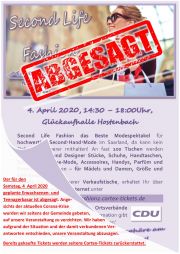 Tickets für 2. SECOND LIVE FASHION am 04.04.2020 - Karten kaufen